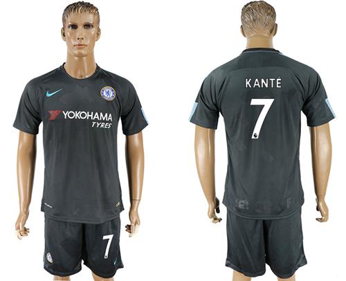 Chelsea #7 Kante Black Soccer Club Jersey